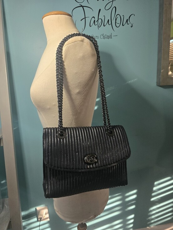 Coach Handbags - Black Coach Quilted Parker with Rivets - Chain-Handle Shoulder Bag